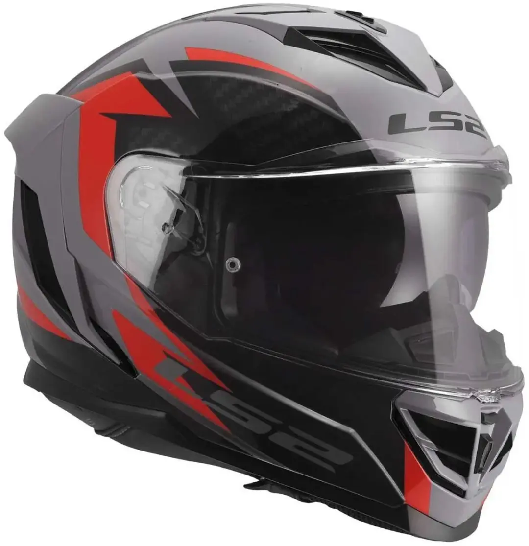 LS2 FF818 Storm III Dynamo Helm - L - Grijs/Rood