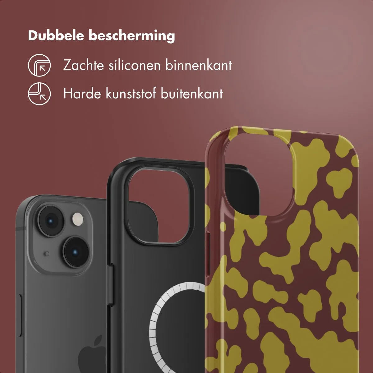 Selencia Hoesje iPhone 14 - MagSafe - Moo'd Olive Dust