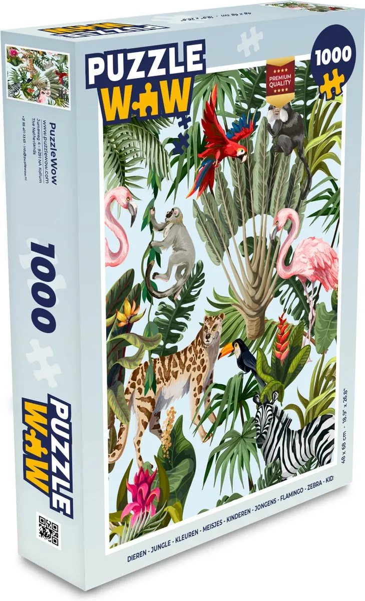 PuzzleWow Jungle Dieren Legpuzzel 1000 Stuks