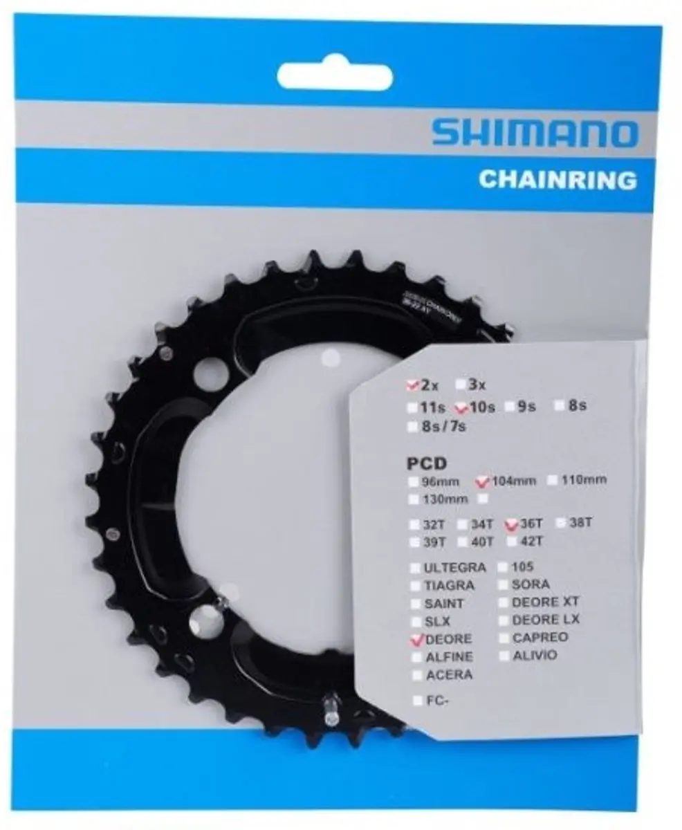 Shimano Deore FC-M617 Kettingblad 36T - Zwart - afbeelding 4 van 4