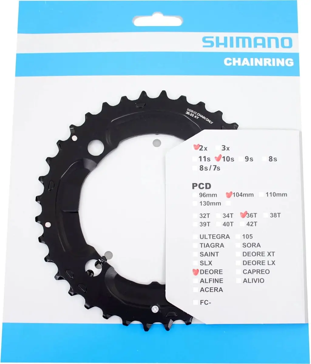 Shimano Deore FC-M617 Kettingblad 36T - Zwart - afbeelding 2 van 4