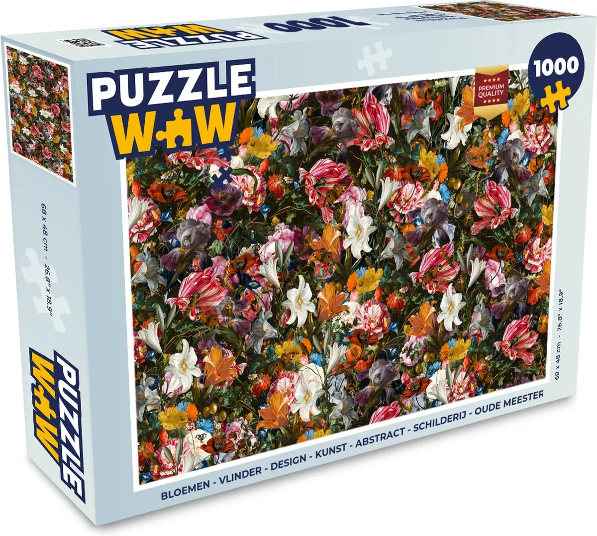 PuzzleWow Bloemen Vlinder Legpuzzel 1000 Stuks