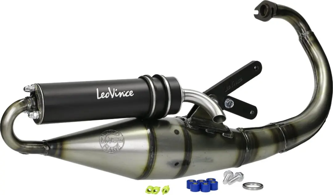 Uitlaat Leovince TT Black Edition Minarelli Verticaal 50cc 2 takt (Hand made)