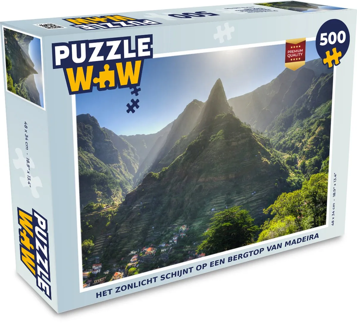 PuzzleWow Madeira Zonlicht Bergtop Legpuzzel 500 Stuks