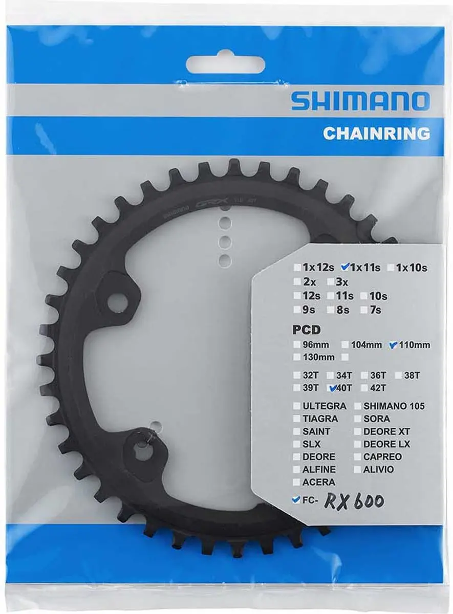 Shimano GRX FC-RX600-11 Kettingblad 46T - 2x11-Speed Gravel - Zwart - afbeelding 2 van 6
