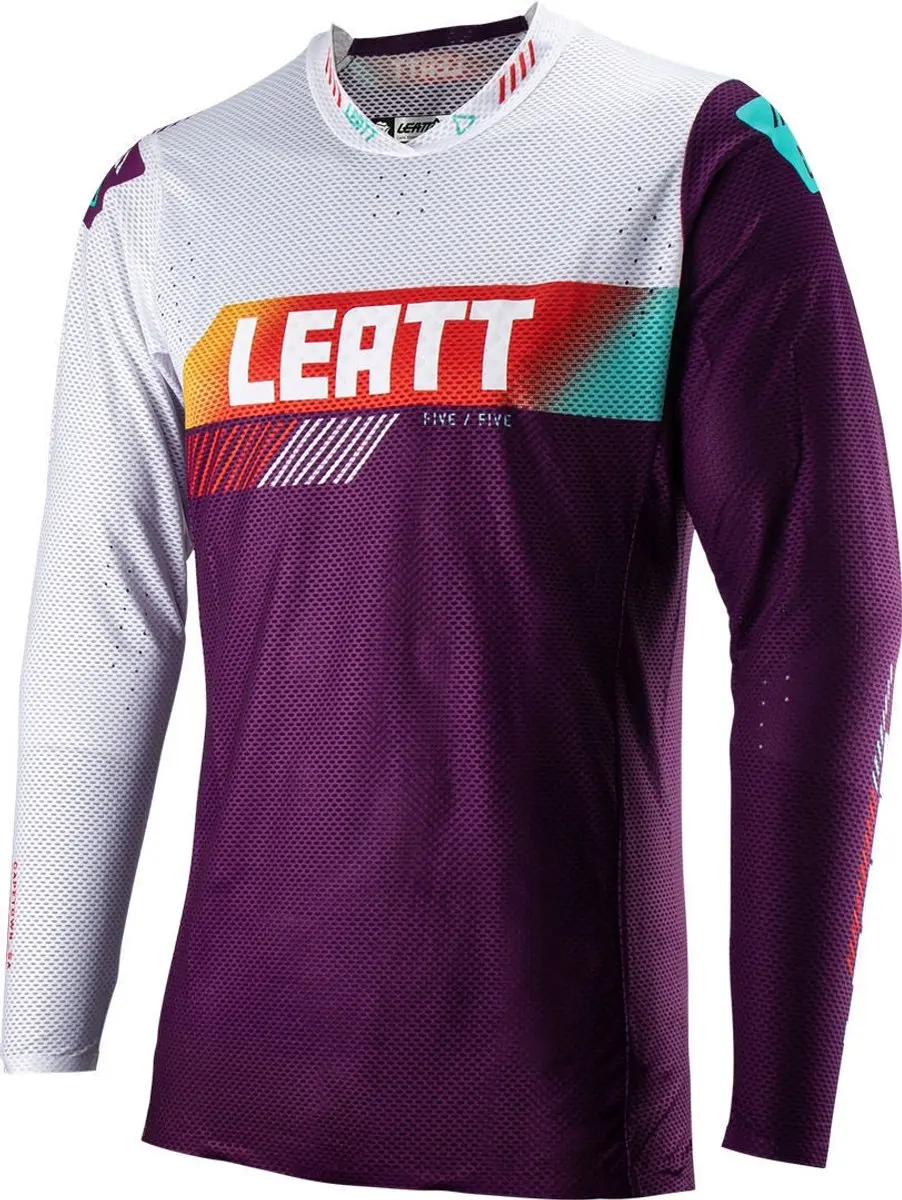 Leatt Moto 5.5 UltraWeld V23 Indigo Wit Paars Motocross Jersey -