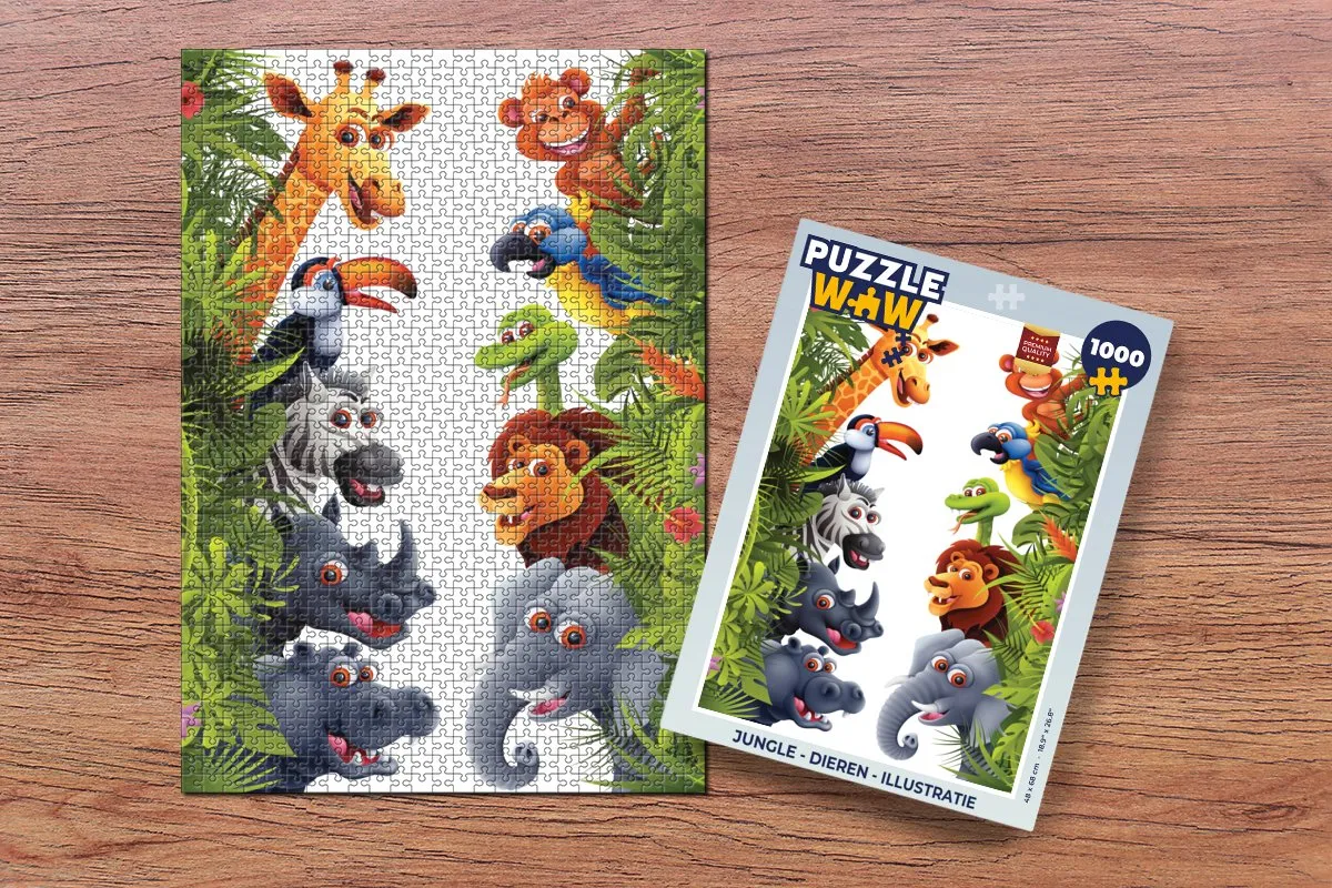 PuzzleWow Jungle Dieren Legpuzzel 1000 Stuks - Multicolor