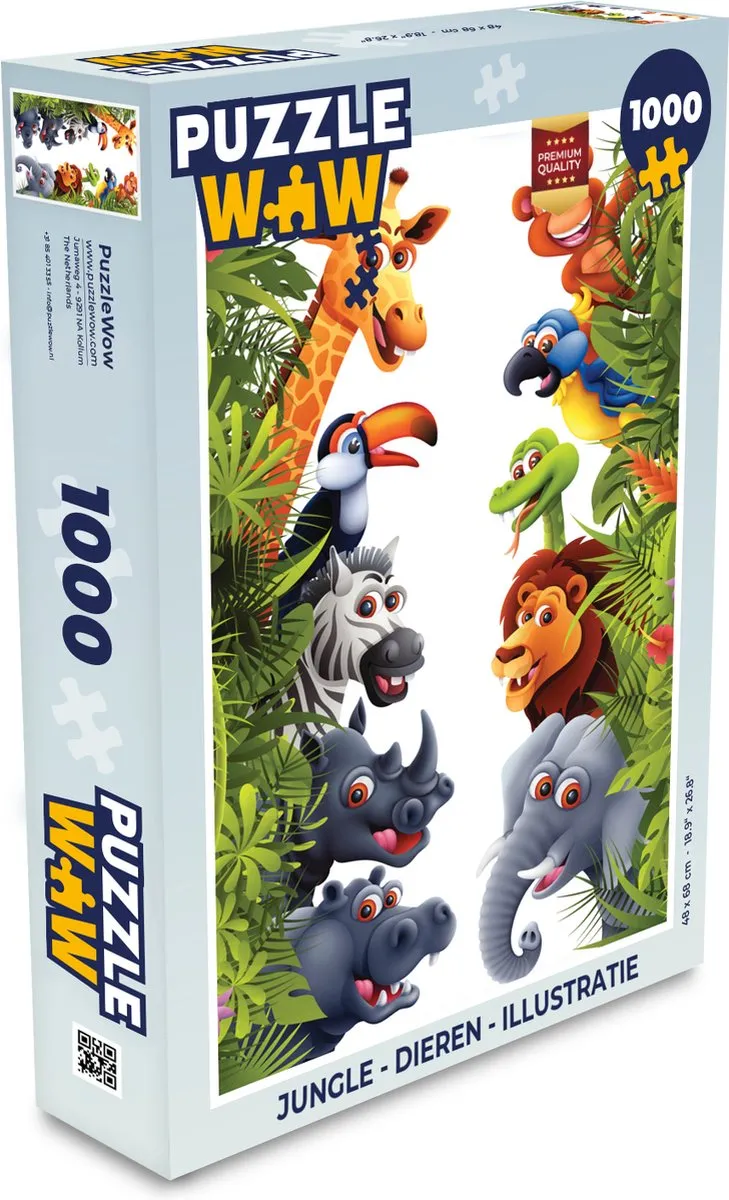 PuzzleWow Jungle Dieren Legpuzzel 1000 Stuks