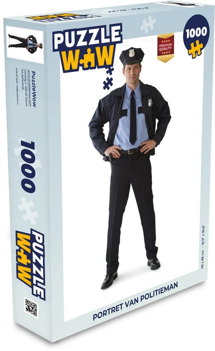 PuzzleWow Portret van politieman Legpuzzel 1000 Stuks