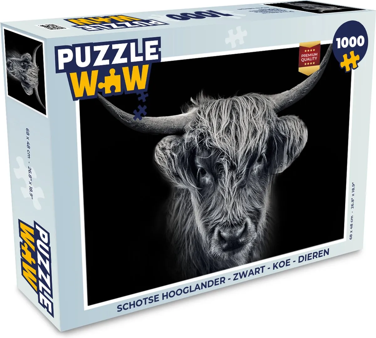 PuzzleWow Schotse Hooglander Legpuzzel 1000 Stuks - Multicolor