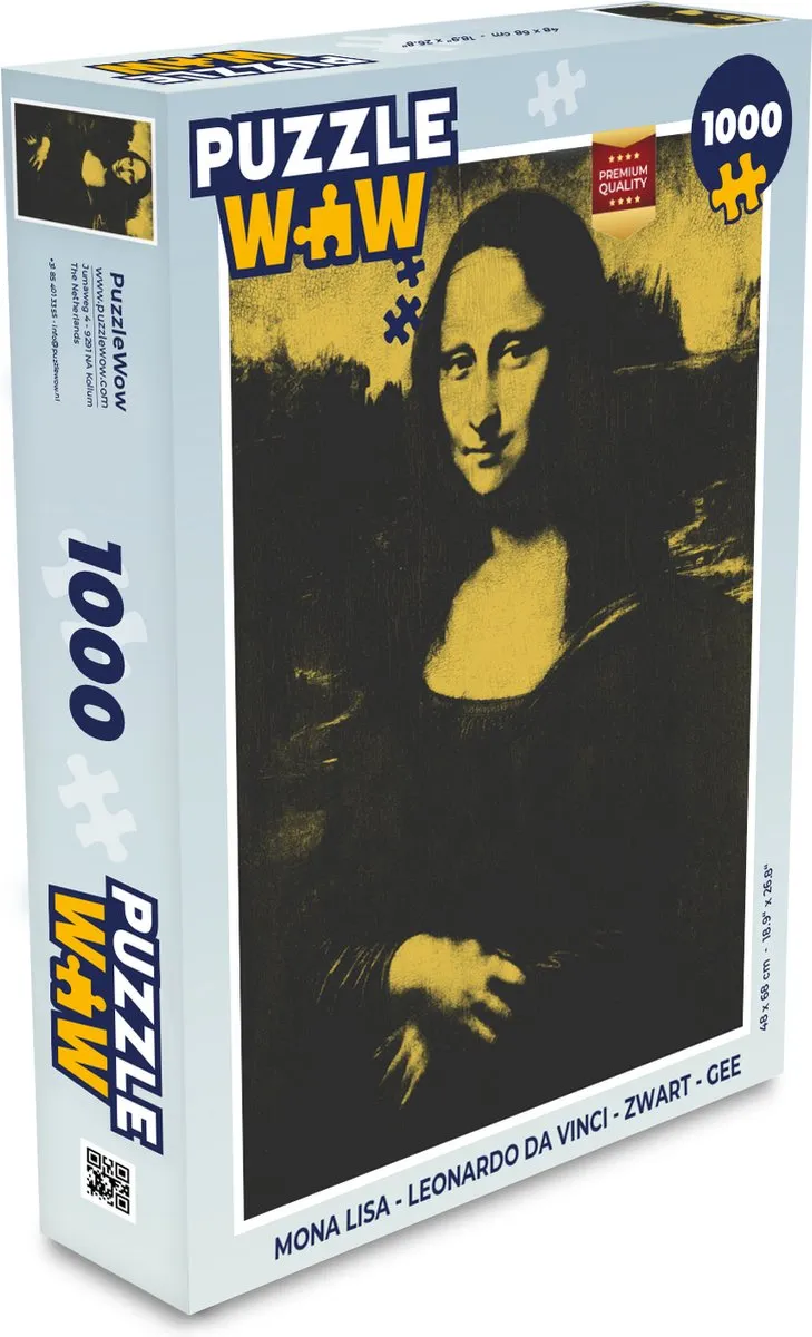 PuzzleWow Mona Lisa Legpuzzel 1000 Stuks - Multicolor