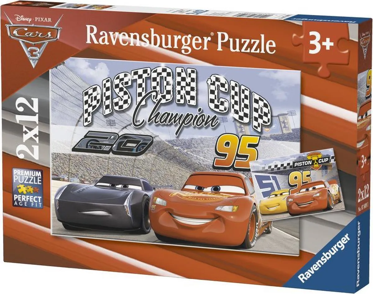Ravensburger Cars 3 Puzzels - 12 Stuks - Multicolor