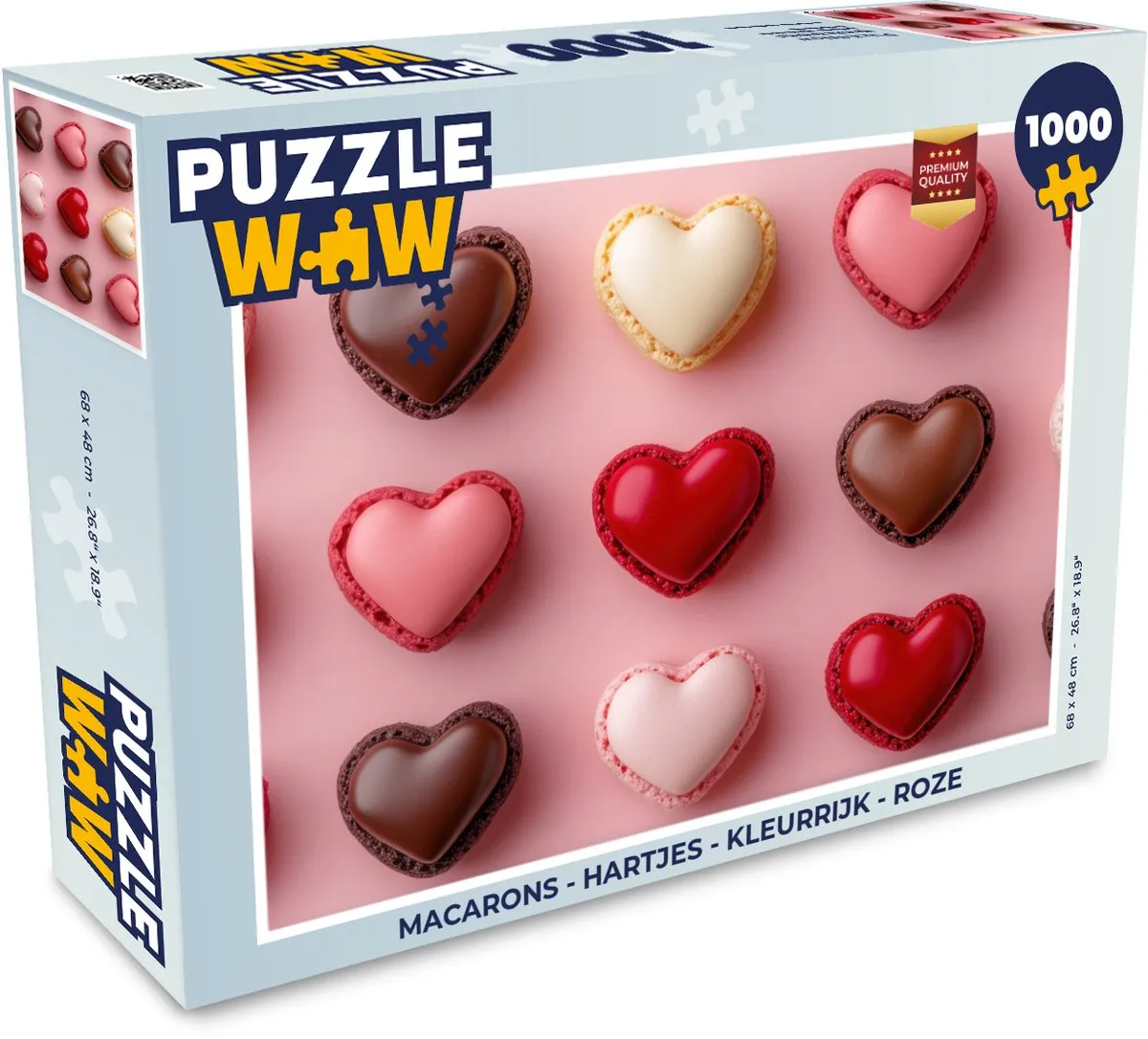 PuzzleWow Macarons Hartjes Legpuzzel 1000 Stuks