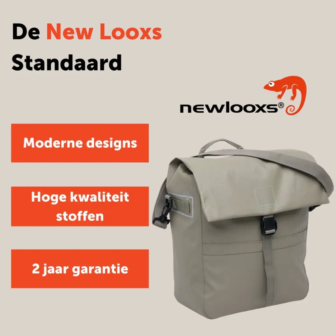 New Looxs Leeds Single Fietstas 19L - Taupe - afbeelding 5 van 6