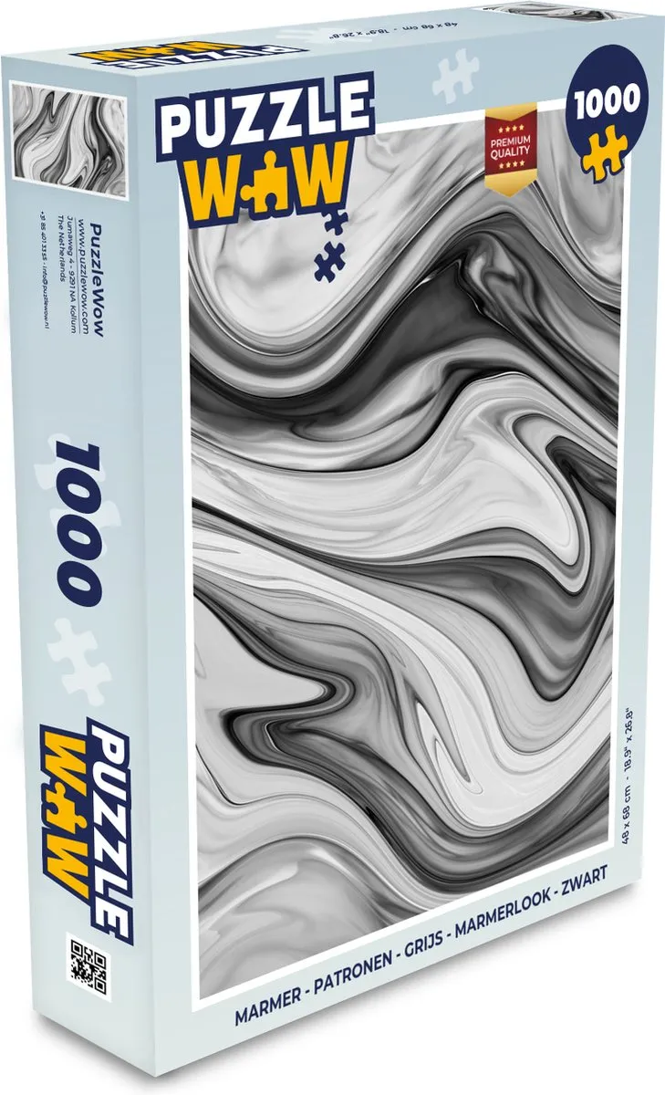 PuzzleWow Marmerlook Legpuzzel 1000 Stukjes - Multicolor