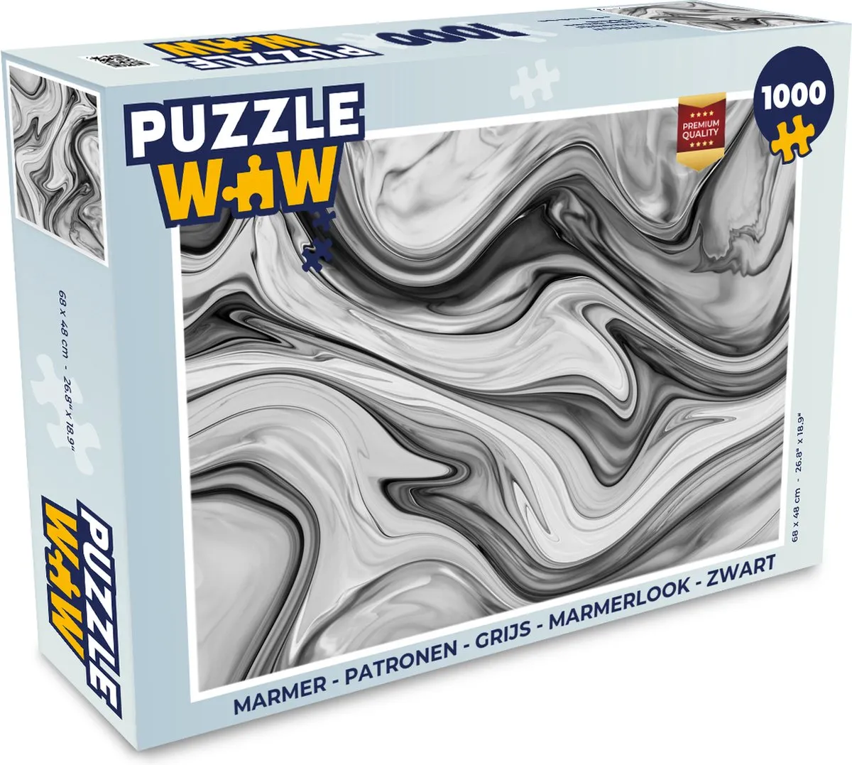 PuzzleWow Marmerlook Legpuzzel 1000 Stukjes - Multicolor