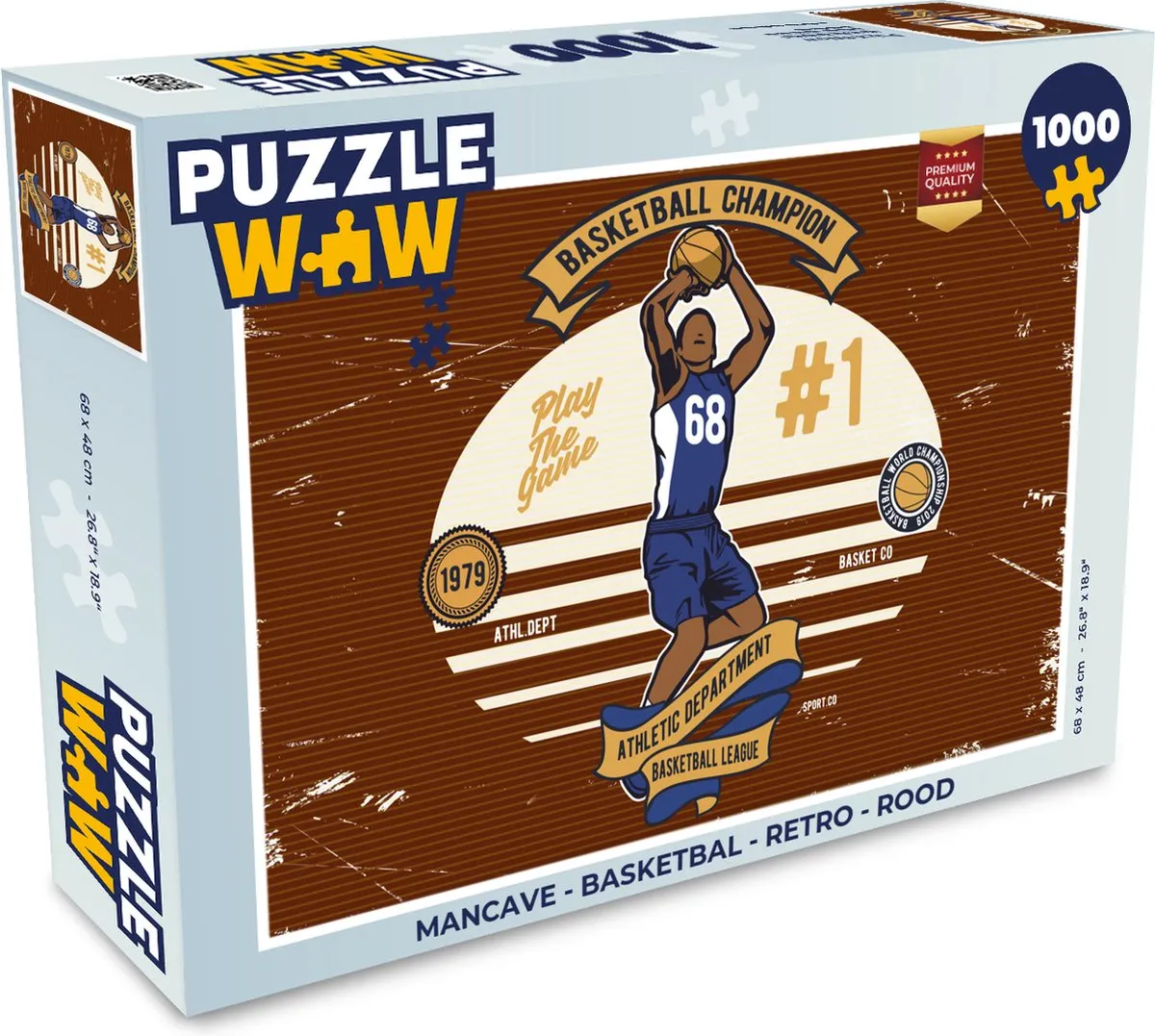 PuzzleWow Mancave Basketbal Retro Legpuzzel 1000 Stuks