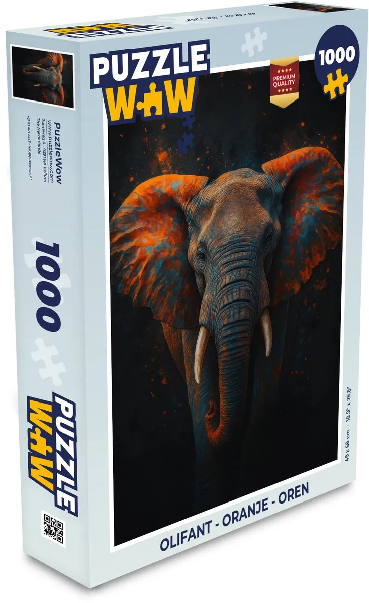 PuzzleWow Legpuzzel Olifant 1000 Stuks