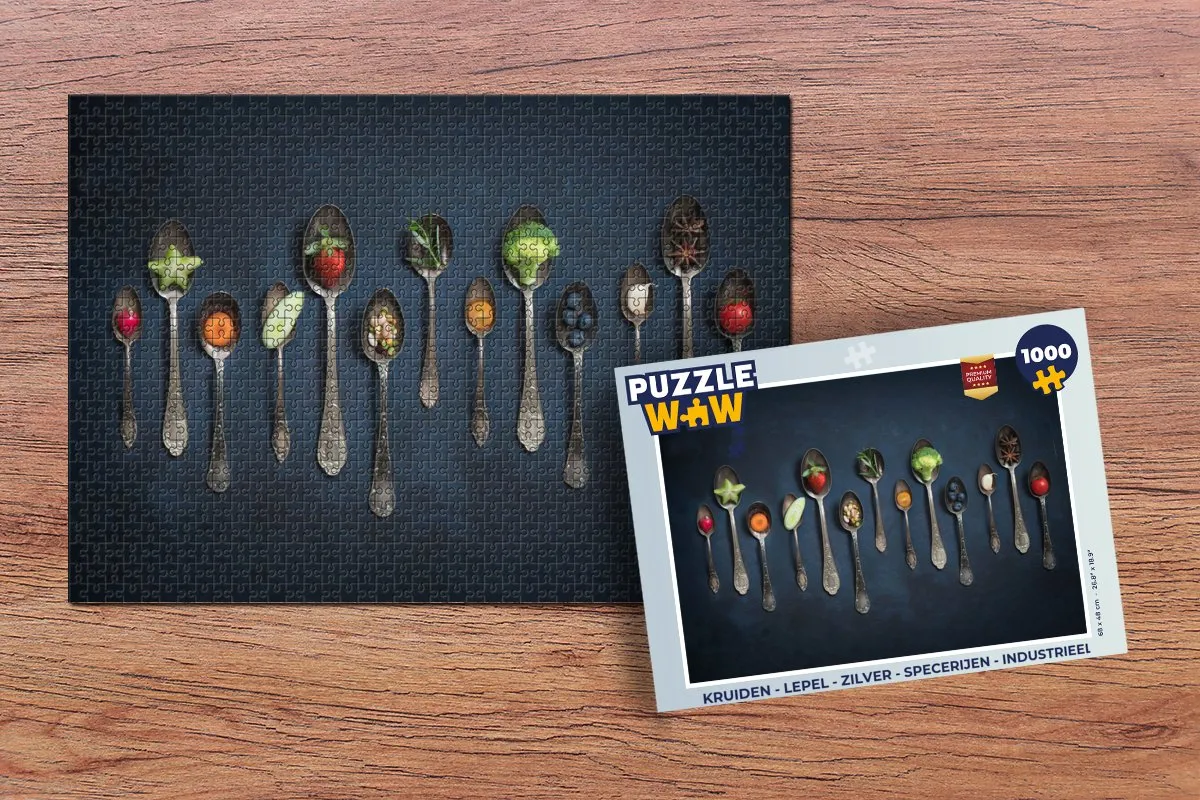 PuzzleWow Kruiden Lepel Industrieel Puzzel 1000 Stuks - Multicolor