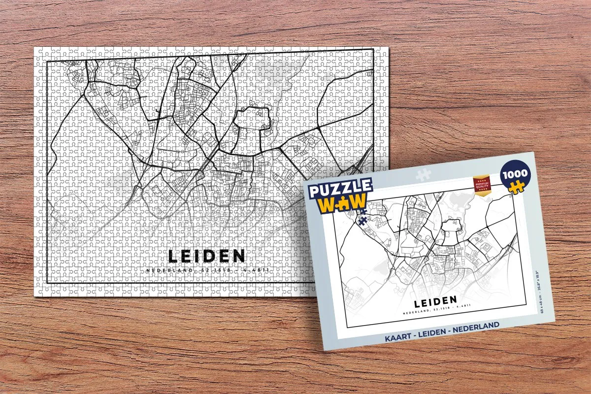 PuzzleWow Legpuzzel Leiden Nederland 1000 Stuks - Multicolor