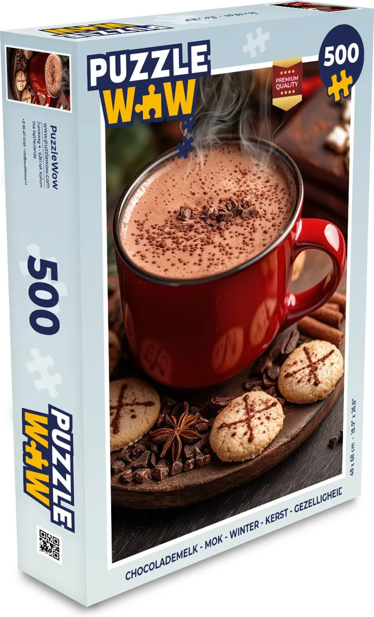 PuzzleWow Kerstmok Legpuzzel 500 Stuks - Winter