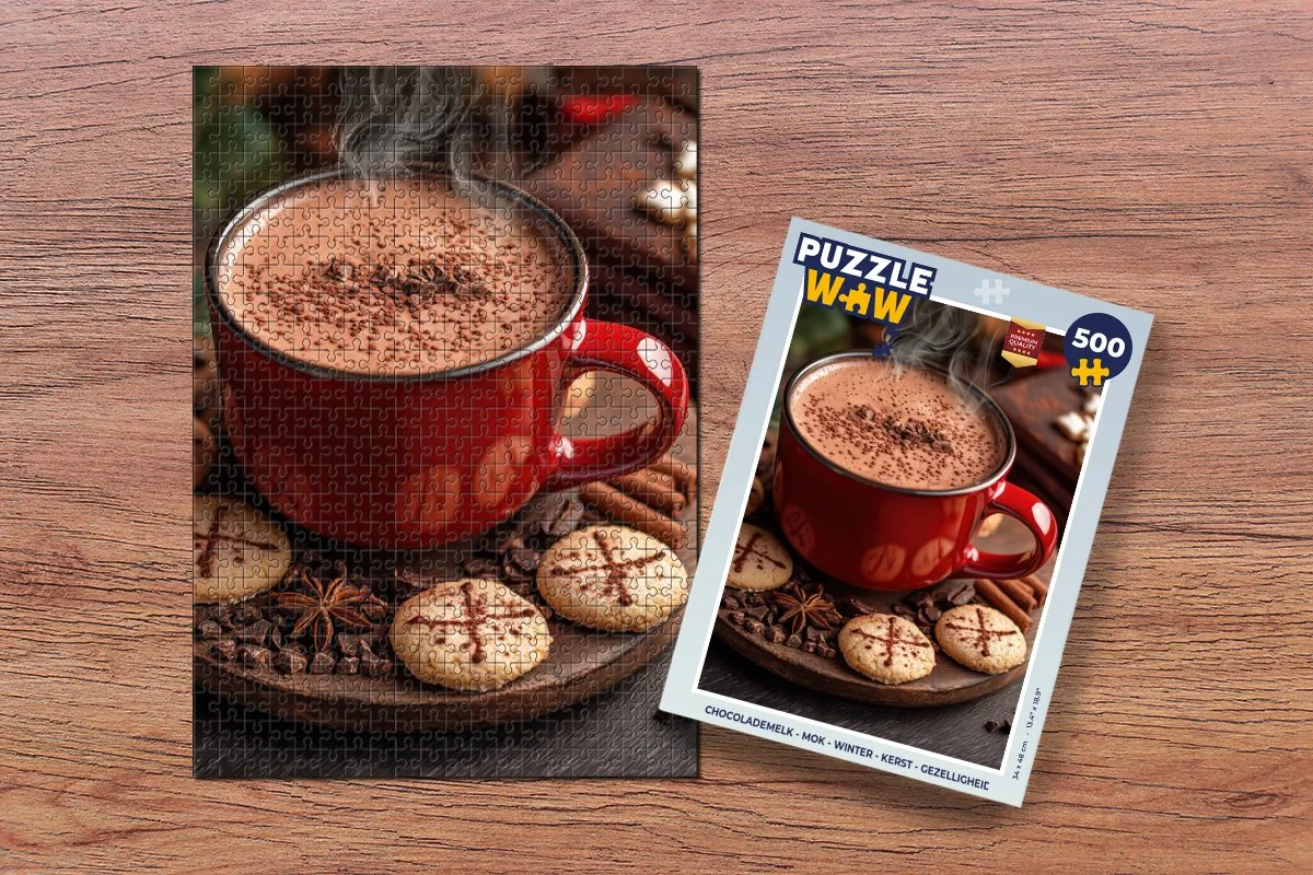 PuzzleWow Kerstmok Legpuzzel 500 Stuks - Winter