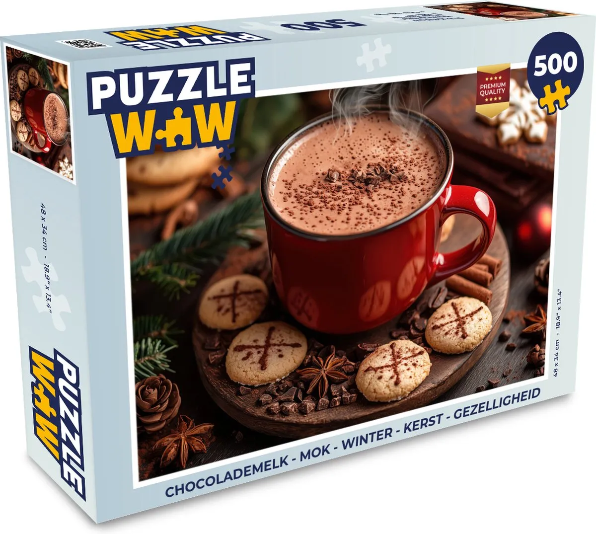 PuzzleWow Kerstmok Legpuzzel 500 Stuks