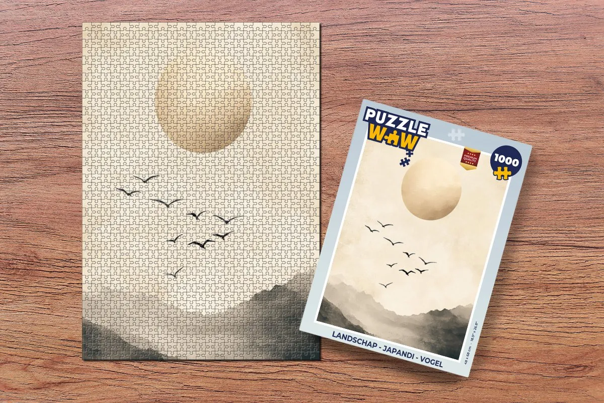 PuzzleWow Landschap Japandi Vogel Legpuzzel 1000 Stuks
