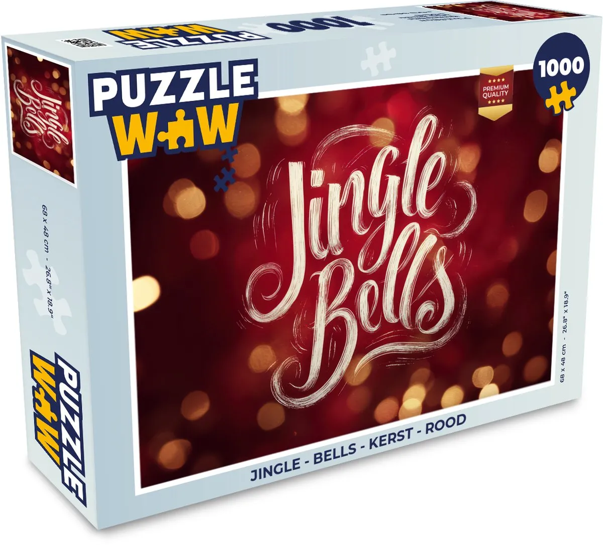 PuzzleWow Jingle Bells Kerstpuzzel 1000 Stuks - Rood