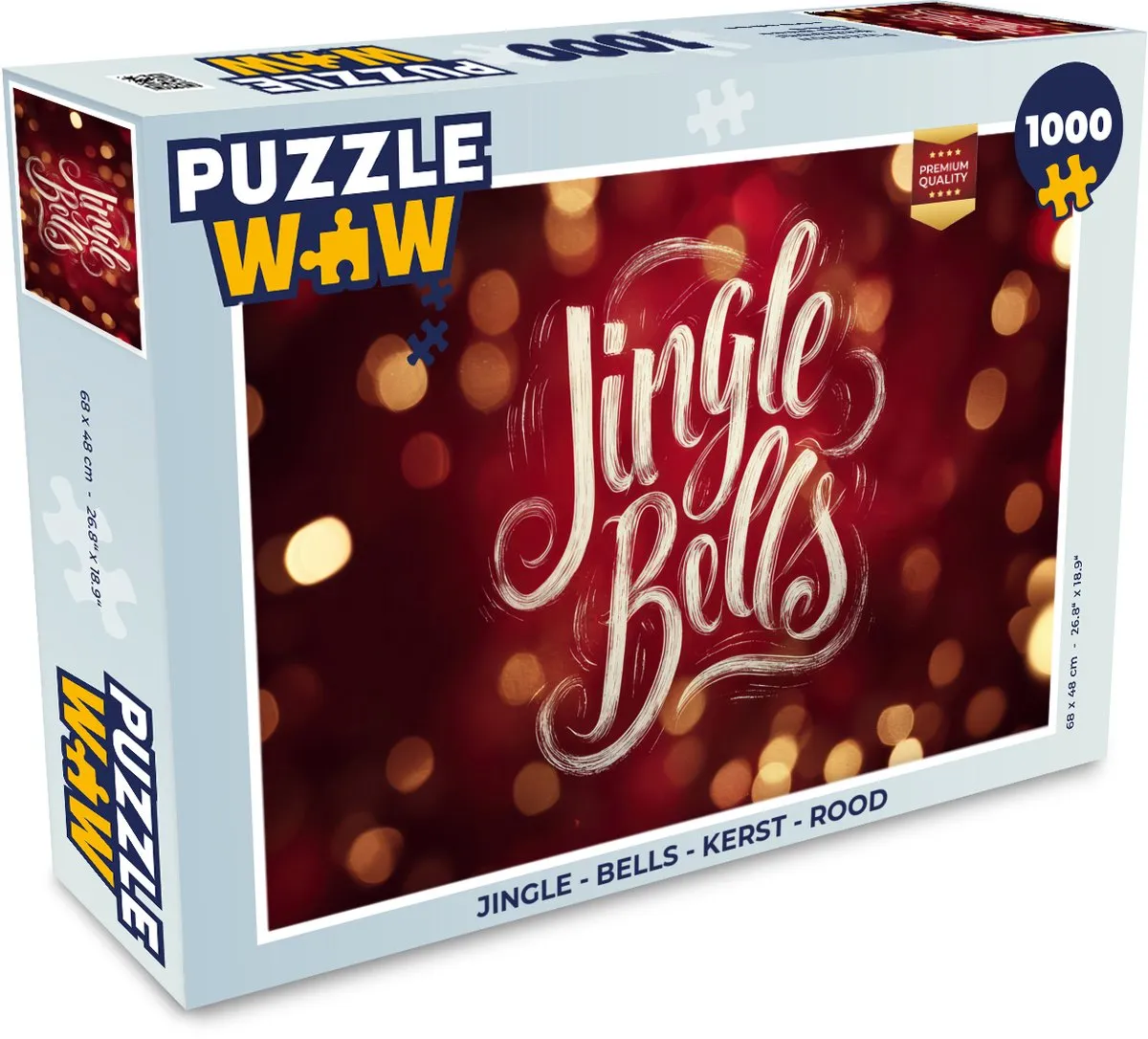 PuzzleWow Jingle Bells Kerstpuzzel 1000 Stuks - Rood