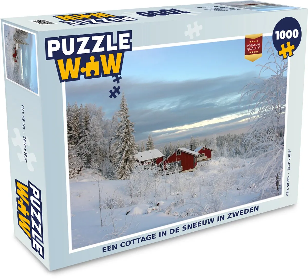 PuzzleWow Cottage in de Sneeuw Zweden Legpuzzel 1000 Stuks - Multicolor