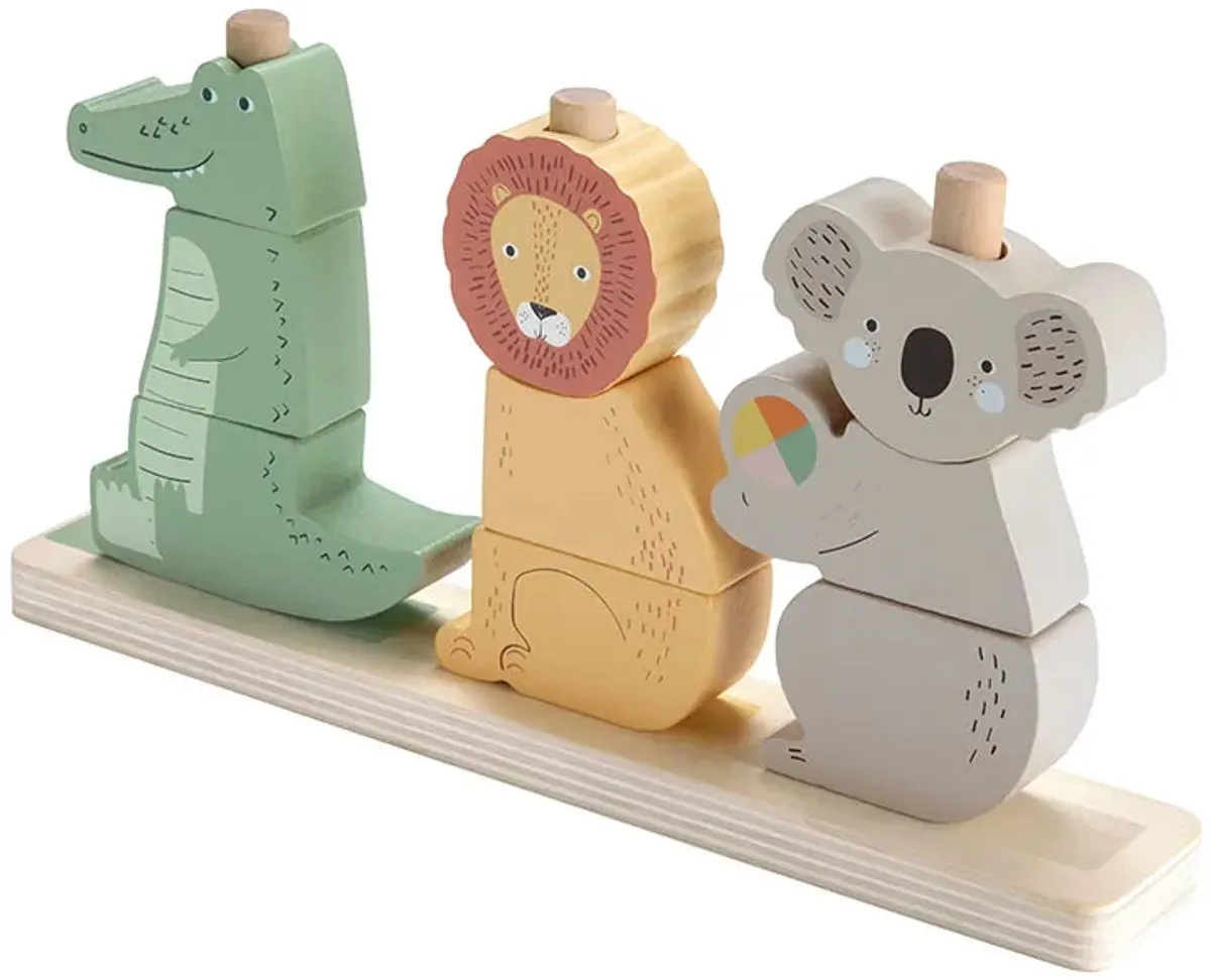 Fisher Price Houten Dieren Stapelen Multicolor - 10 Stuks