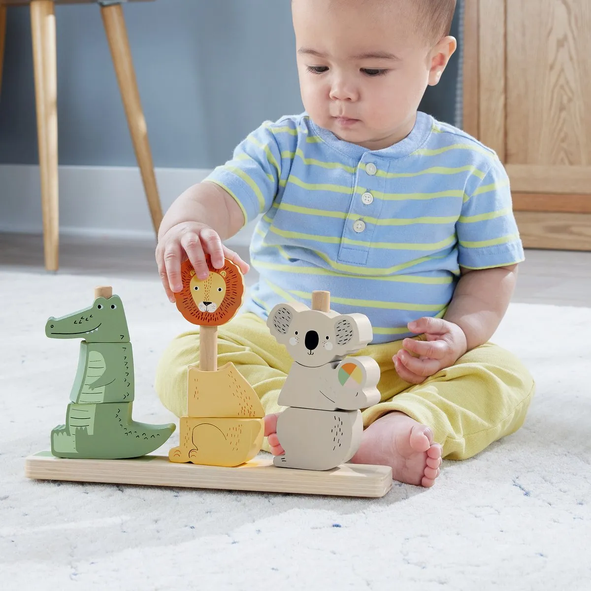 Fisher Price Houten Dieren Stapelen Multicolor - 10 Stuks - afbeelding 6 van 6