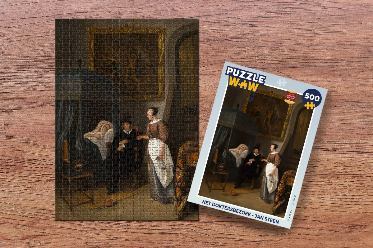 PuzzleWow Het Doktersbezoek Jan Steen Legpuzzel 500 Stuks - Multicolor