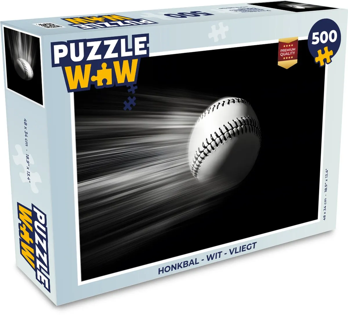 PuzzleWow Honkbal Legpuzzel 500 Stuks - Wit