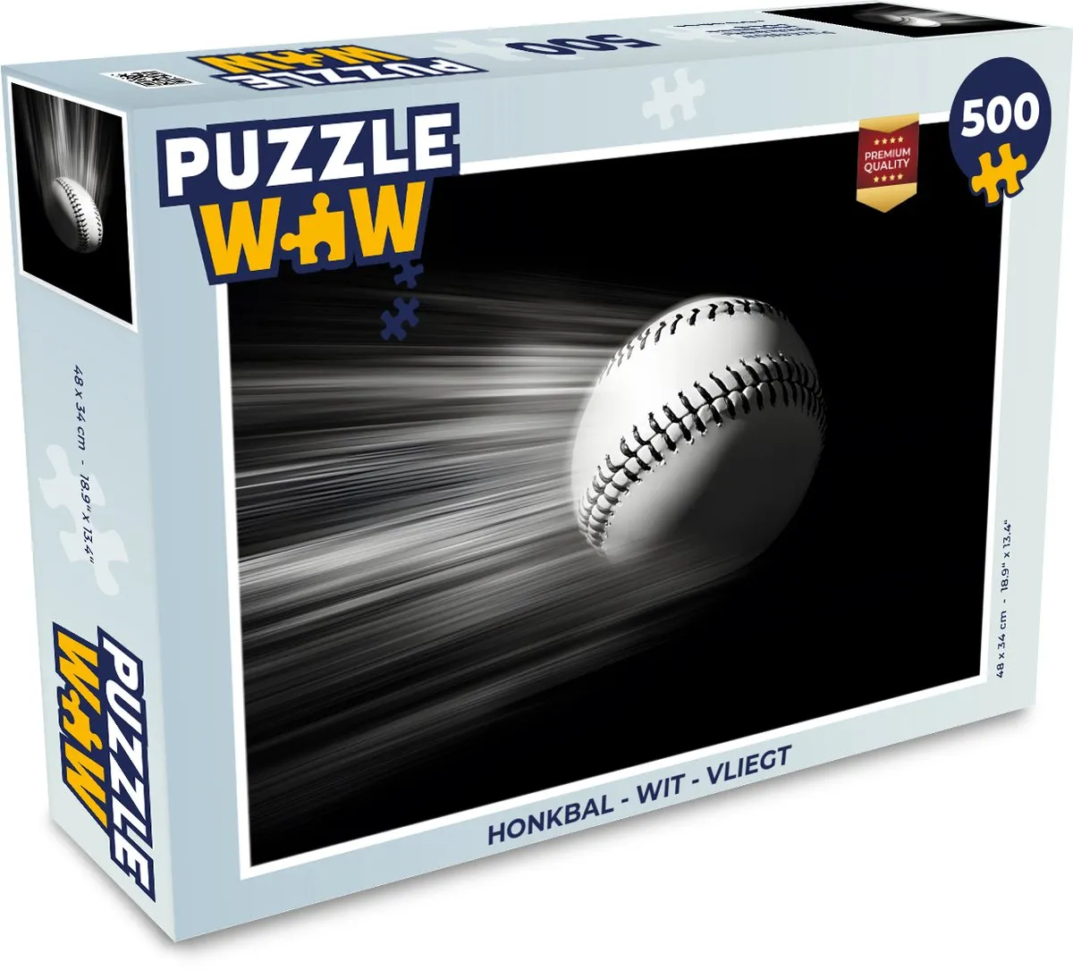 PuzzleWow Honkbal Legpuzzel 500 Stuks - Wit
