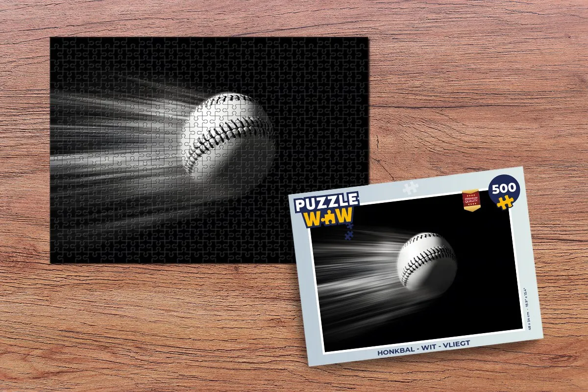 PuzzleWow Honkbal Legpuzzel 500 Stuks - Wit