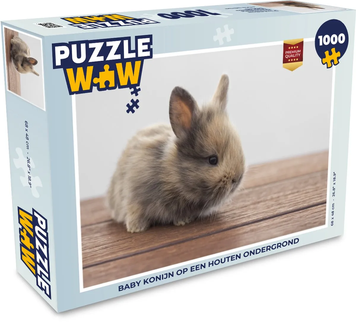 PuzzleWow Konijn Houten Legpuzzel 1000 Stuks - Multicolor