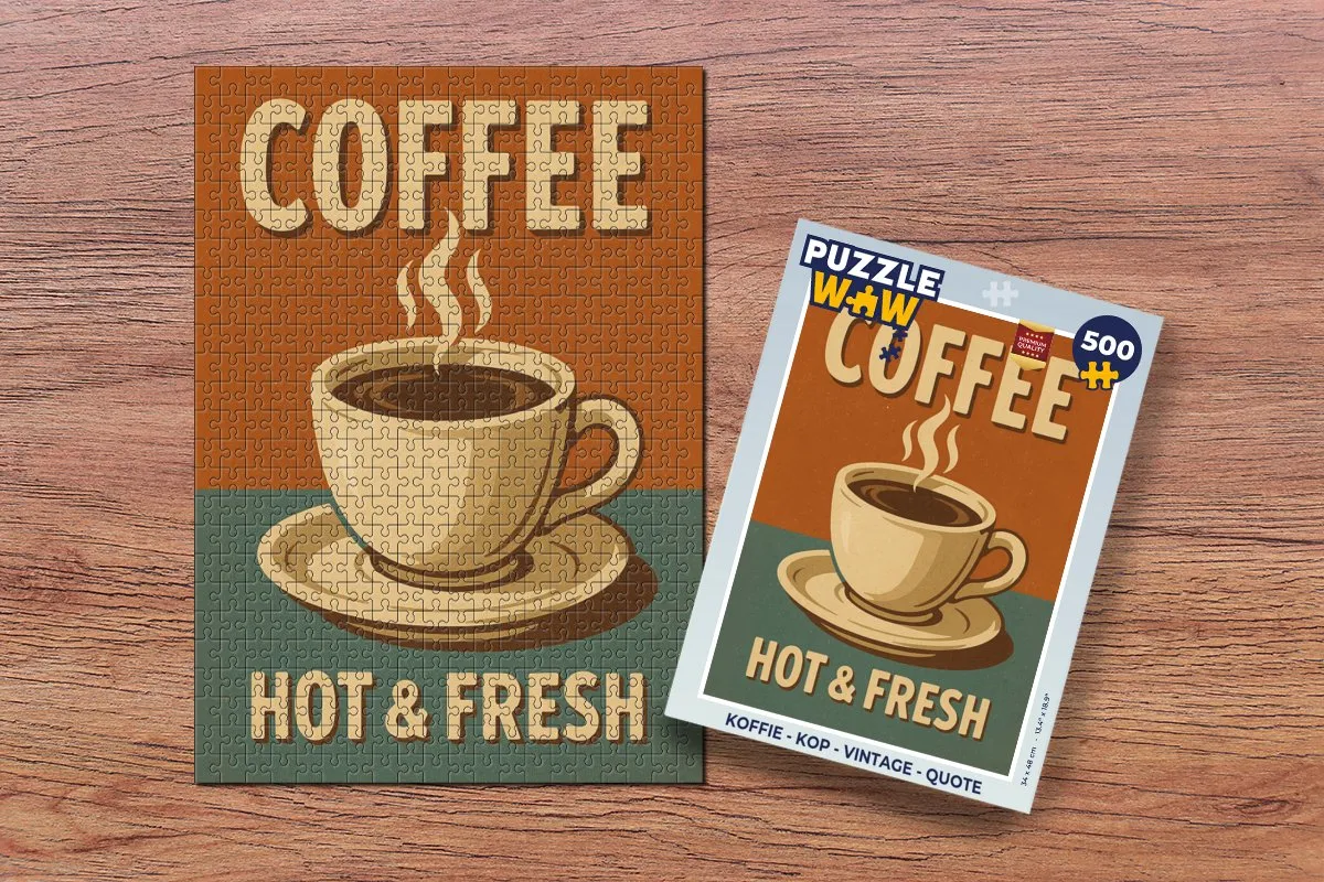 PuzzleWow Vintage Koffie Kop Legpuzzel 500 Stuks - MPN 8721373928075