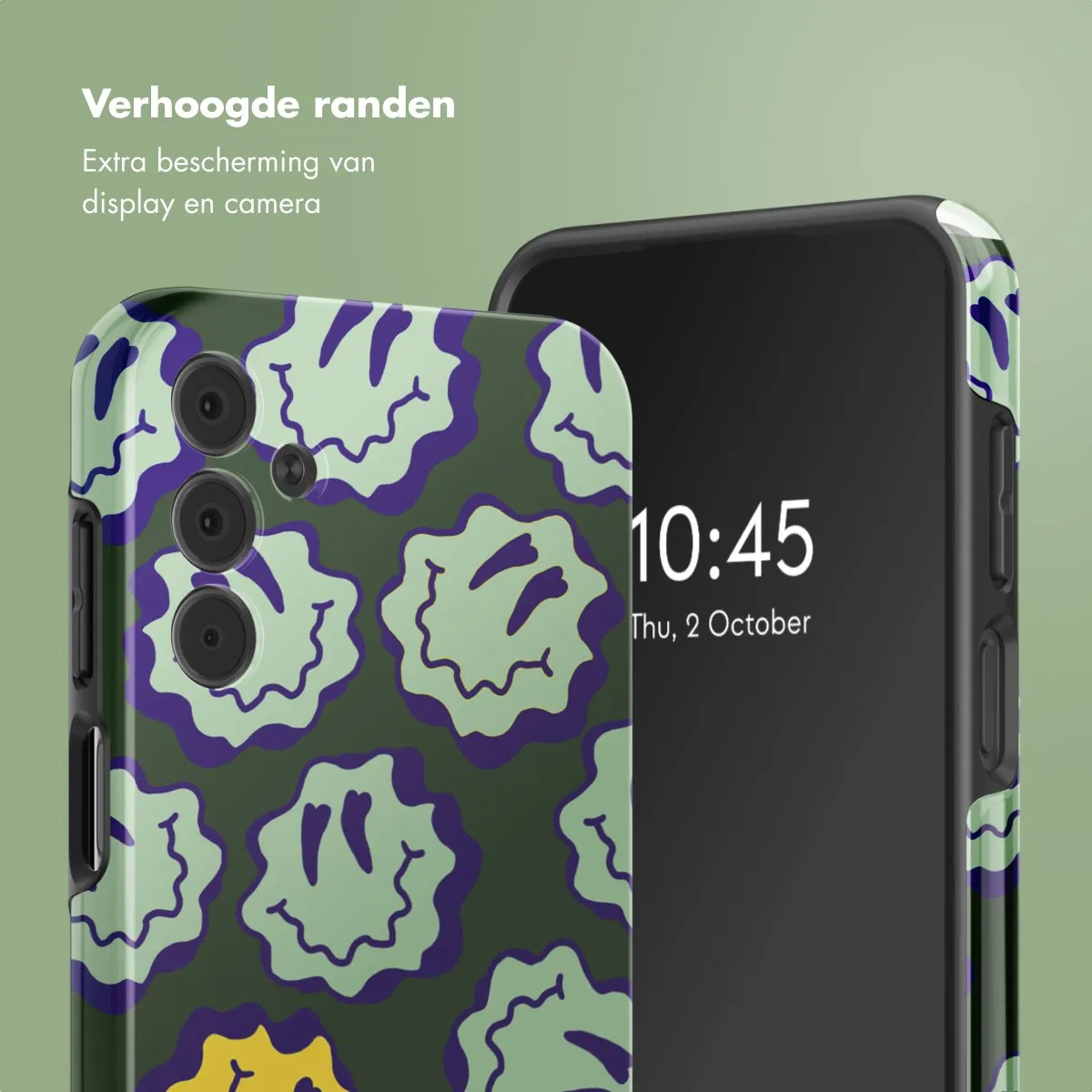 Selencia Hoesje Samsung Galaxy A15 - Wavy Smiley Green - afbeelding 6 van 6