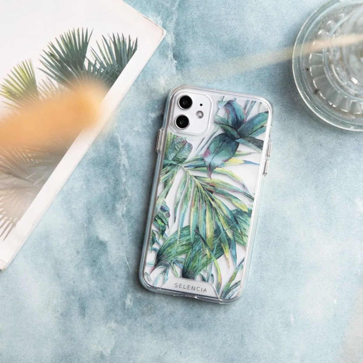 Selencia Hoesje iPhone 13 Pro Max - Groen Jungle Leaves - afbeelding 6 van 6