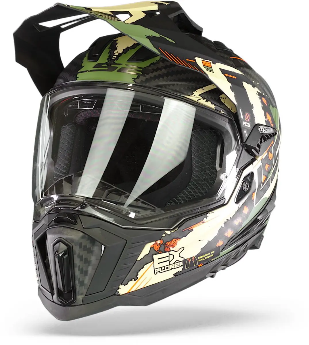 LS2 MX701 C Explorer Extend Mat Military Groen Adventure Helm