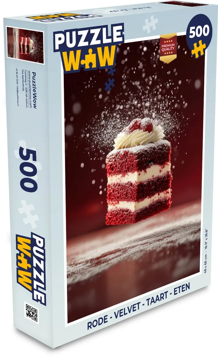 PuzzleWow Velvet Taart Legpuzzel 500 Stuks - Rood