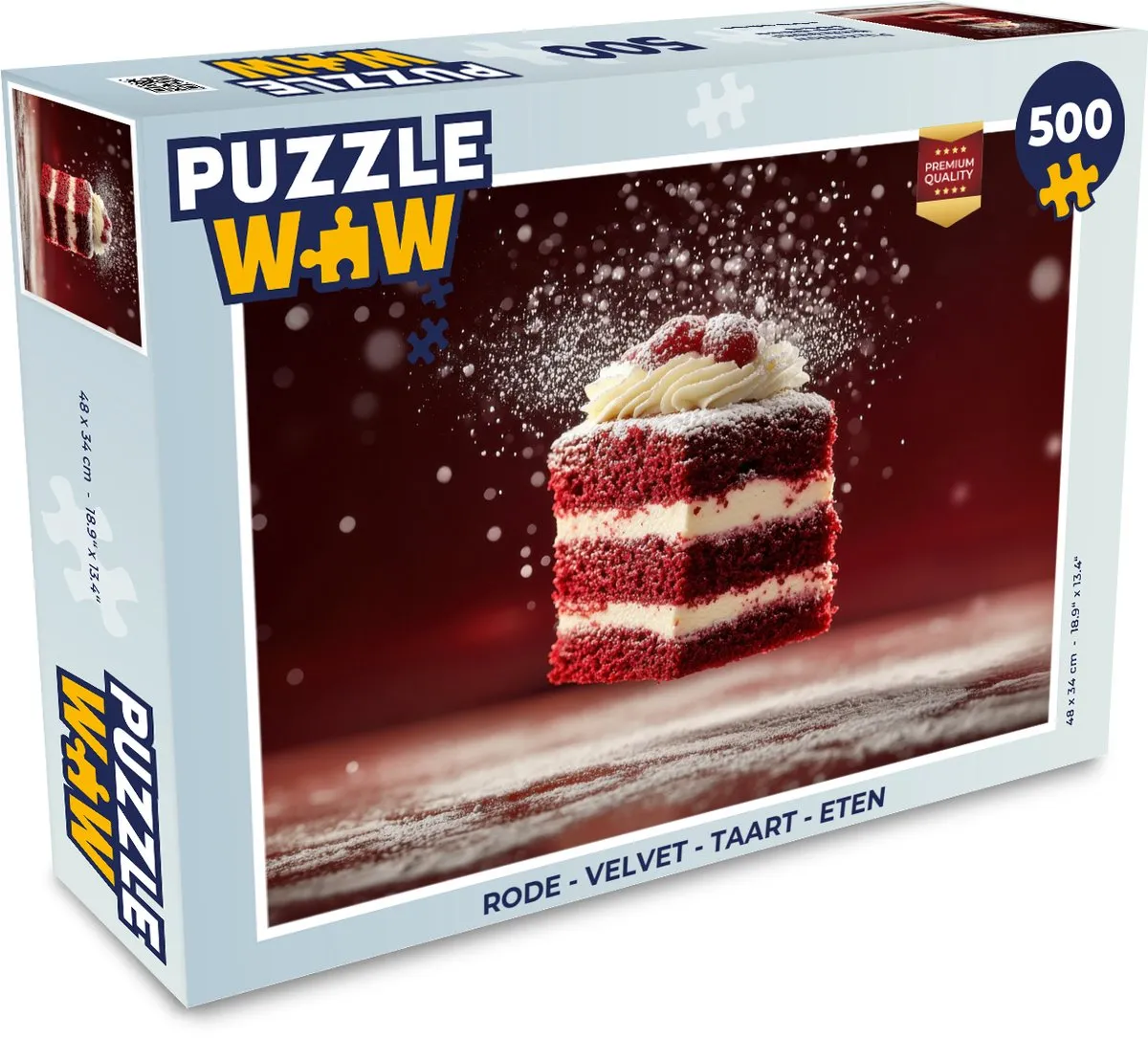PuzzleWow Velvet Taart Legpuzzel 500 Stuks - Rood