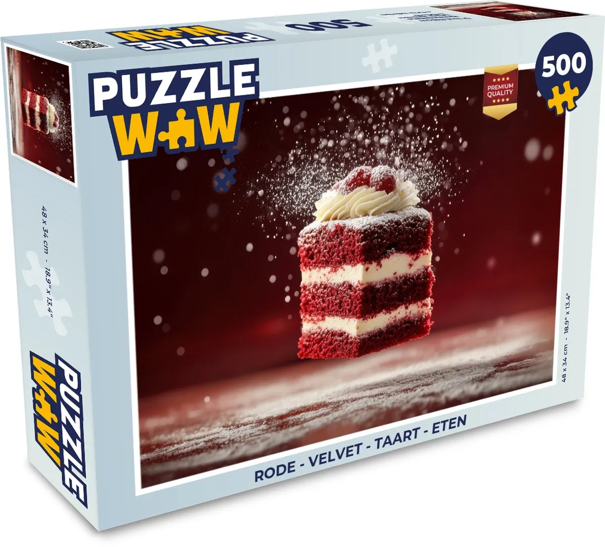 PuzzleWow Velvet Taart Legpuzzel 500 Stuks - Rood