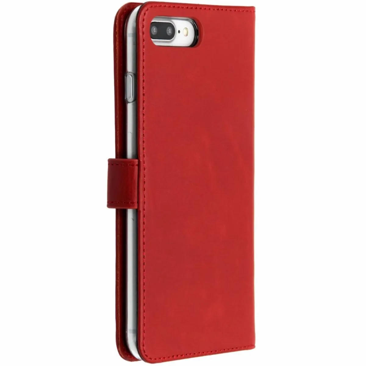 Selencia Hoesje iPhone 8/7 Plus Echt Lederen Bookcase - Rood
