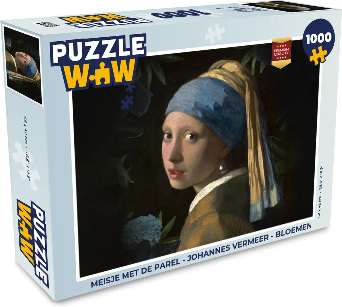 PuzzleWow Meisje met de parel Legpuzzel 1000 Stuks - Multicolor