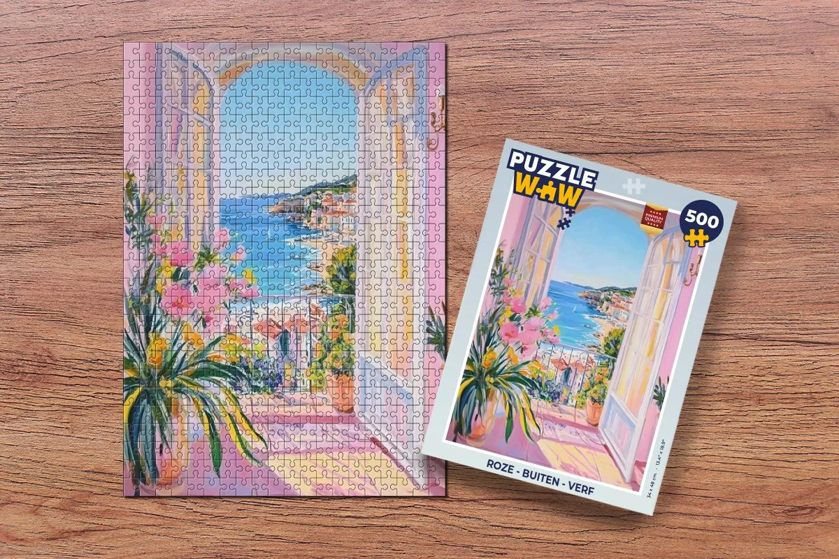 PuzzleWow Strand Legpuzzel 500 Stuks - Roze