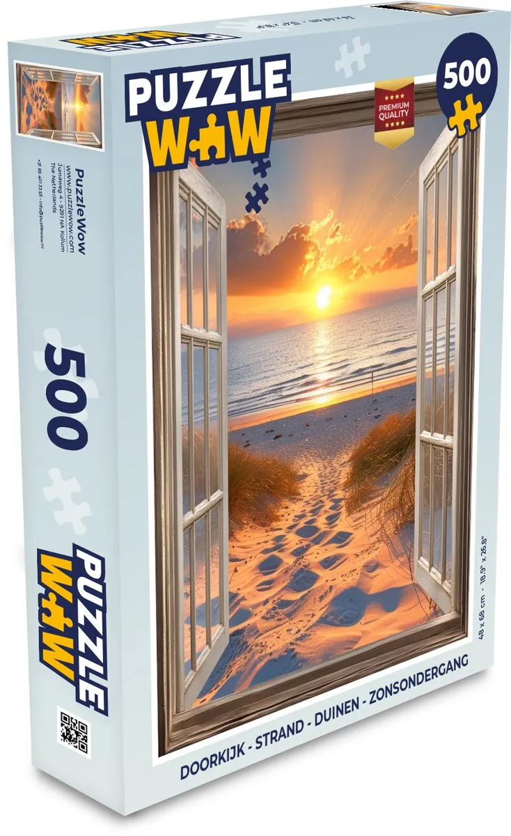 PuzzleWow Strand Legpuzzel 500 Stuks - Zonsondergang