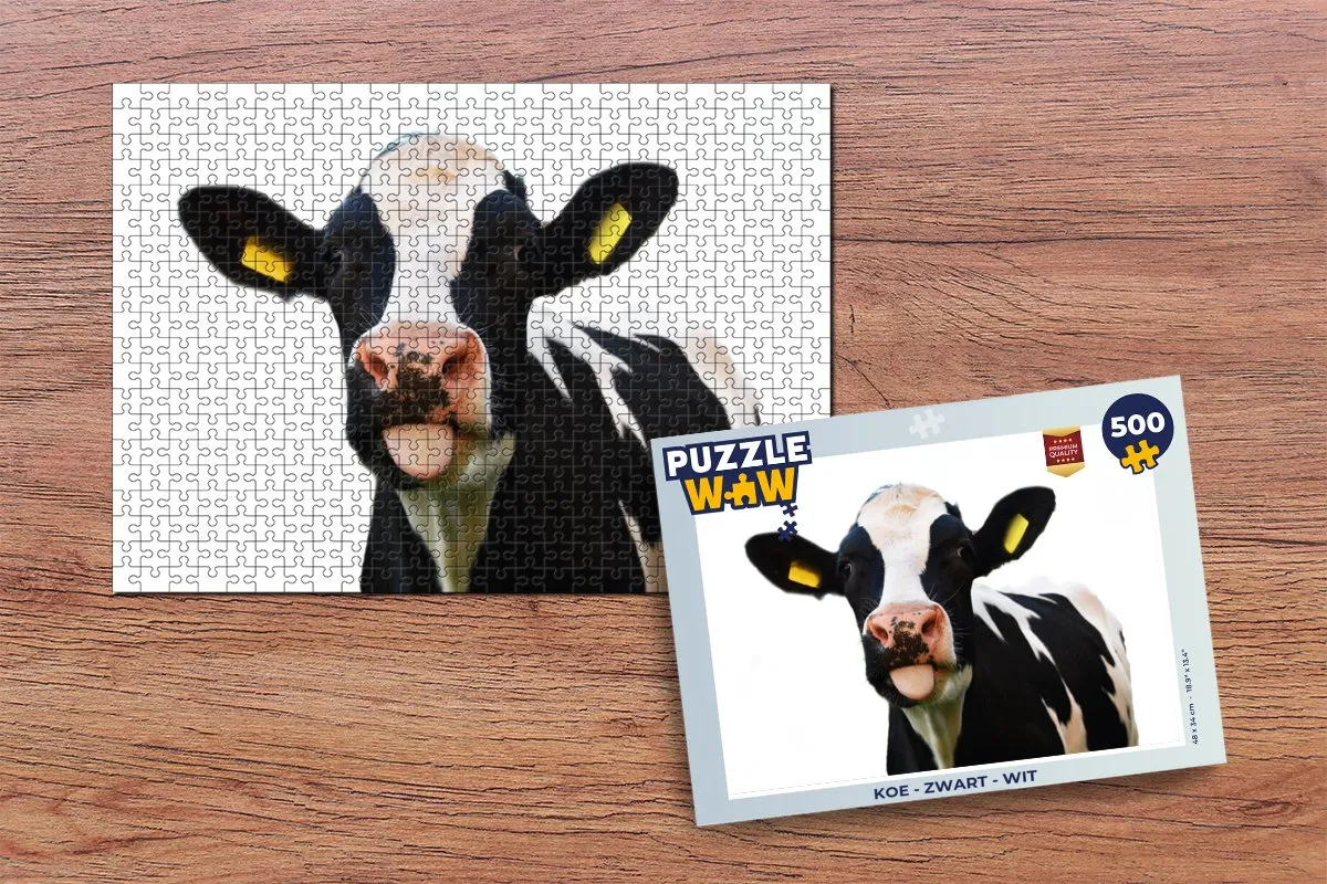 PuzzleWow Legpuzzel Koe 500 Stuks - Multicolor